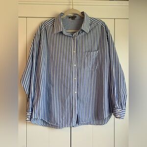 Vince Womens Buttom Down Top Blue White Striped Size 12‎